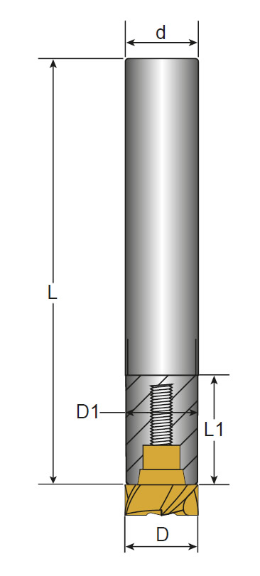 HSS Halter BB3 UFO MILL Abmessungen